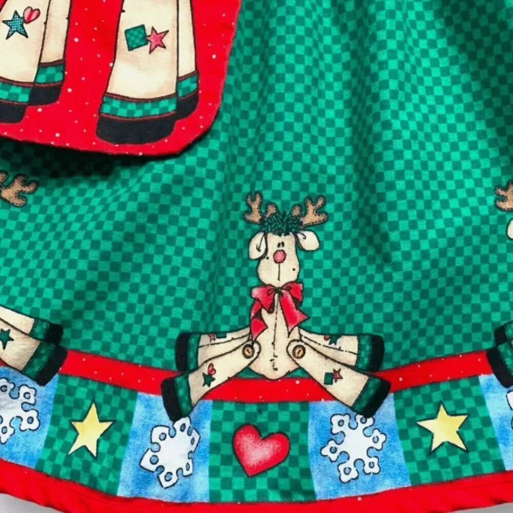 Vintage Handcrafted Daisy Kingdom Rudi Reindeer Jumper Dress